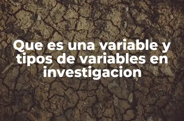 Que es una Variable y Tipos de Variables en Investigacion