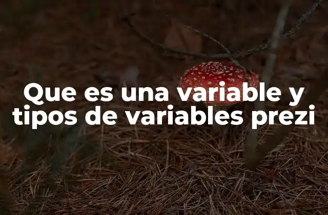 Que es una Variable y Tipos de Variables Prezi