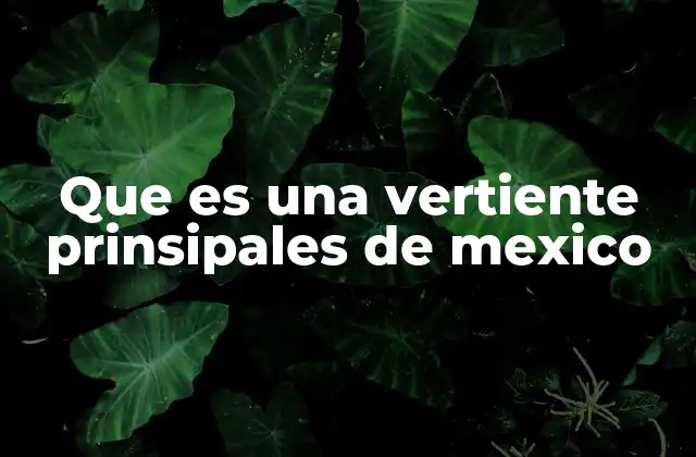 Que es una Vertiente Prinsipales de Mexico 2 La importancia de las vertientes en la hidrografía mexicana