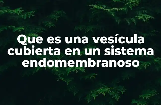 Que es una Vesícula Cubierta en un Sistema Endomembranoso