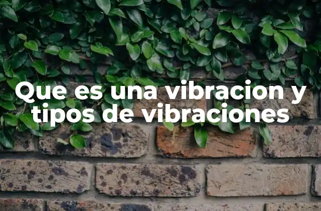Que es una Vibracion y Tipos de Vibraciones