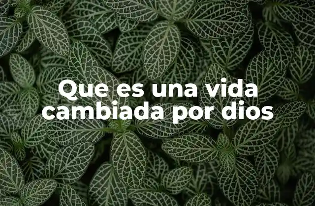 Que es una Vida Cambiada por Dios