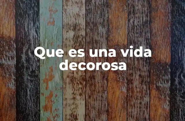 Que es una Vida Decorosa