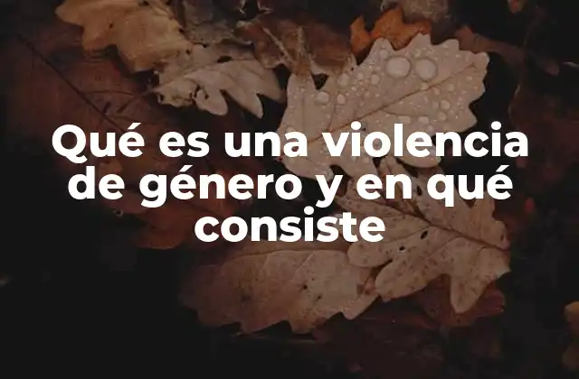 Qué es una Violencia de Género y en Qué Consiste 2 Las diferentes formas de violencia de género