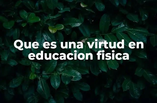 Que es una Virtud en Educacion Fisica