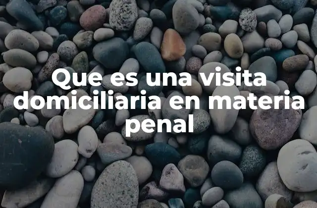 Que es una Visita Domiciliaria en Materia Penal