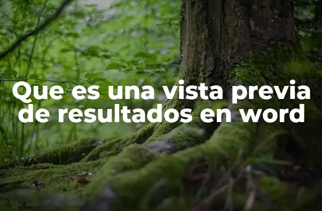 Que es una Vista Previa de Resultados en Word