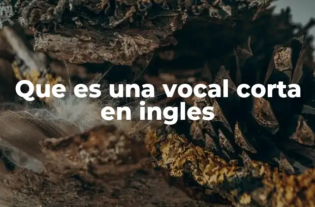 Las vocales cortas y su importancia en la pronunciación inglesa