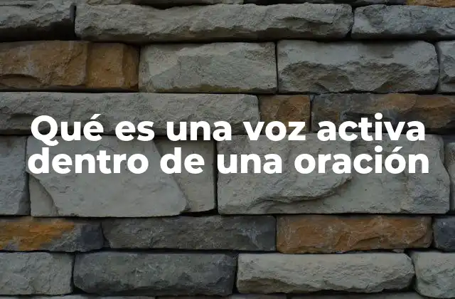 Qué es una Voz Activa Dentro de una Oración