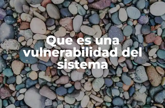 Que es una Vulnerabilidad Del Sistema