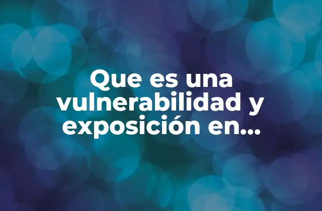 Que es una Vulnerabilidad y Exposición en Informática