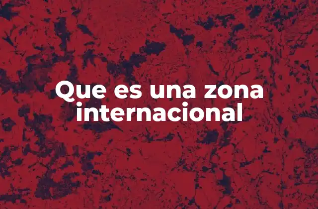 Que es una Zona Internacional