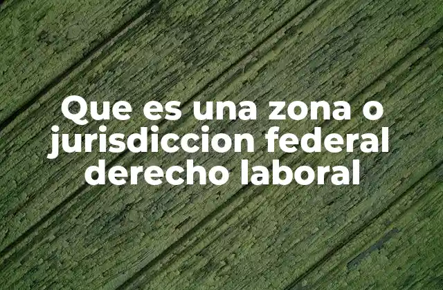 Que es una Zona o Jurisdiccion Federal Derecho Laboral