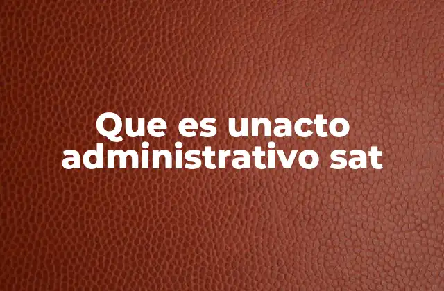 Que es Unacto Administrativo Sat