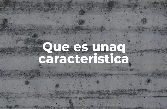 Que es Unaq Caracteristica
