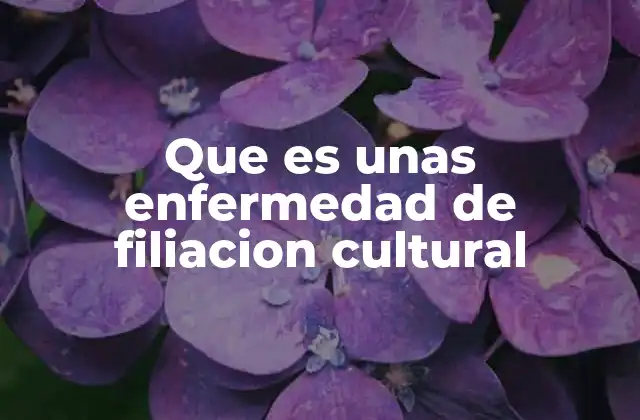 Que es unas Enfermedad de Filiacion Cultural