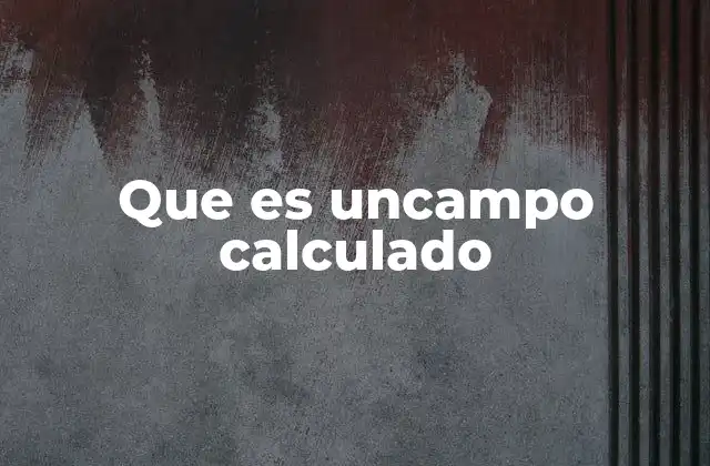 Que es Uncampo Calculado