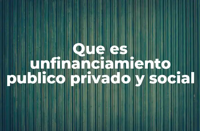 Que es Unfinanciamiento Publico Privado y Social