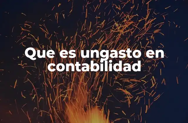 Que es Ungasto en Contabilidad