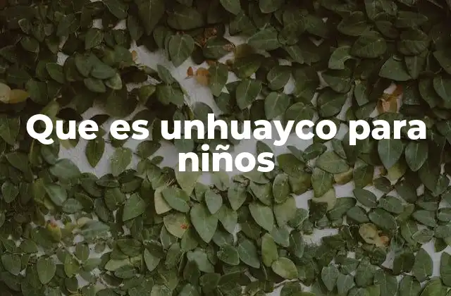 Que es Unhuayco para Niños