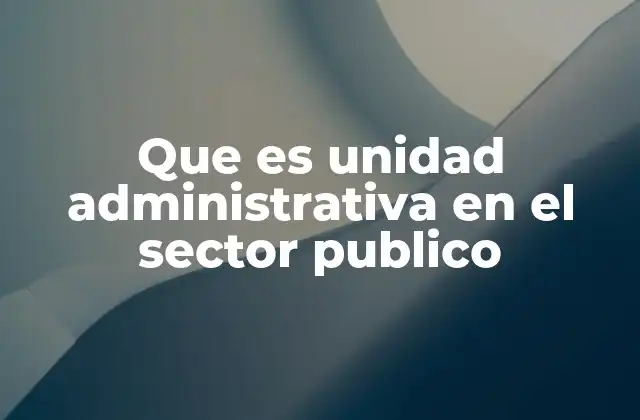 Que es Unidad Administrativa en el Sector Publico 2 Estructura y organización de las unidades administrativas en el sector público