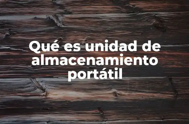 Qué es Unidad de Almacenamiento Portátil