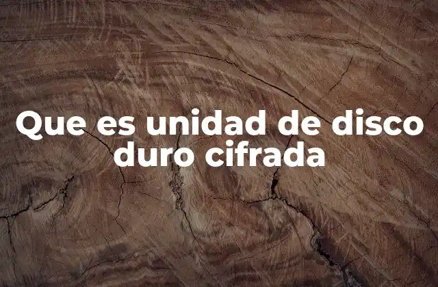 Que es Unidad de Disco Duro Cifrada