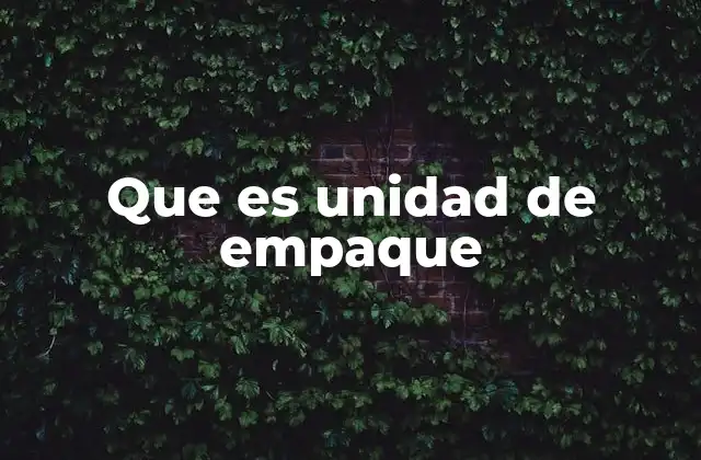 Que es Unidad de Empaque