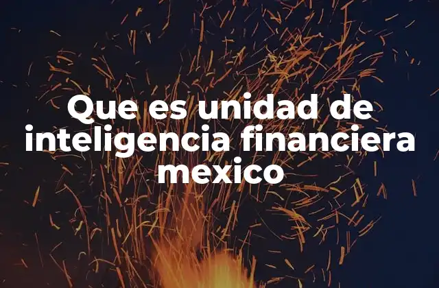 Que es Unidad de Inteligencia Financiera Mexico