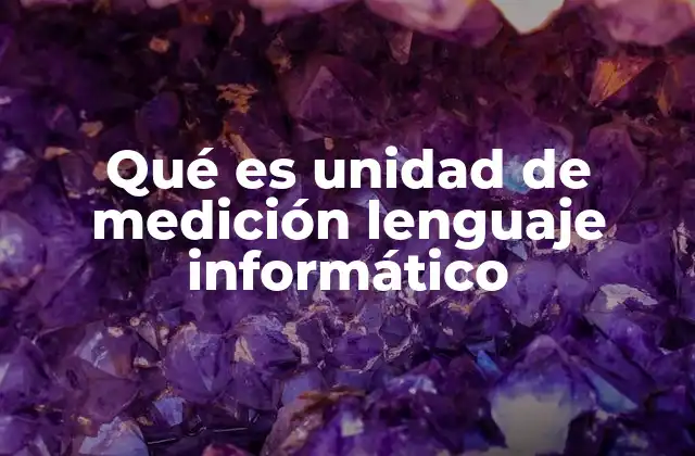 Qué es Unidad de Medición Lenguaje Informático