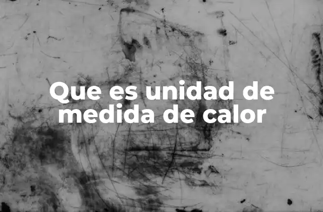 Que es Unidad de Medida de Calor