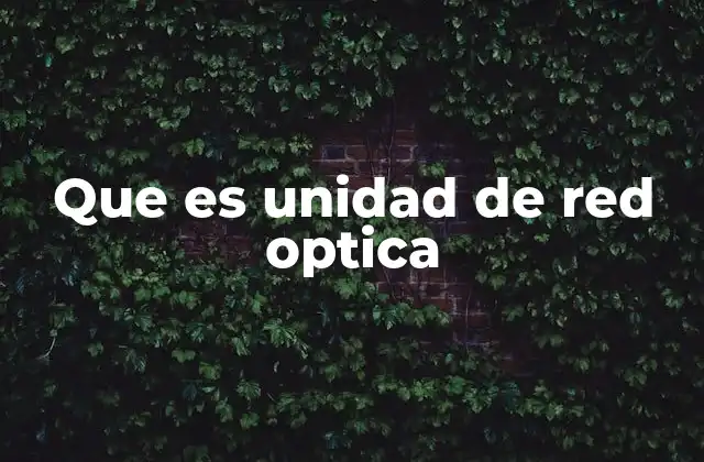Que es Unidad de Red Optica