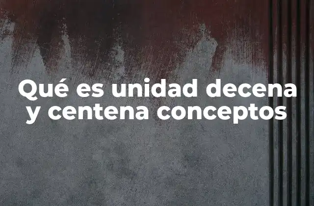 Qué es Unidad Decena y Centena Conceptos 2 Cómo funciona el sistema posicional decimal