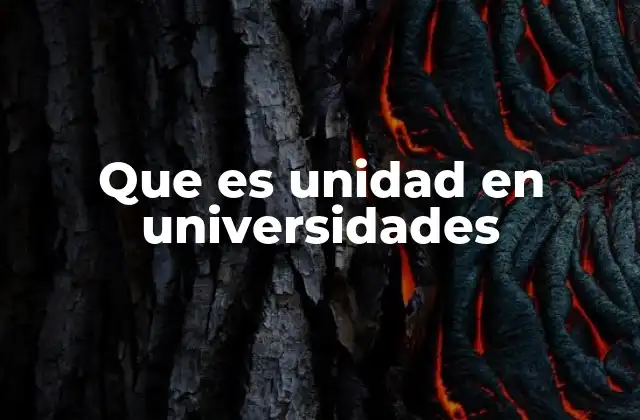 La importancia de las unidades en el sistema universitario