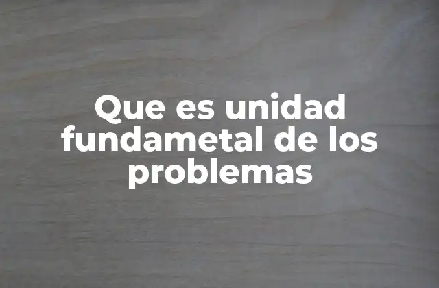 Que es Unidad Fundametal de los Problemas 2 El enfoque estructural en la resolución de desafíos