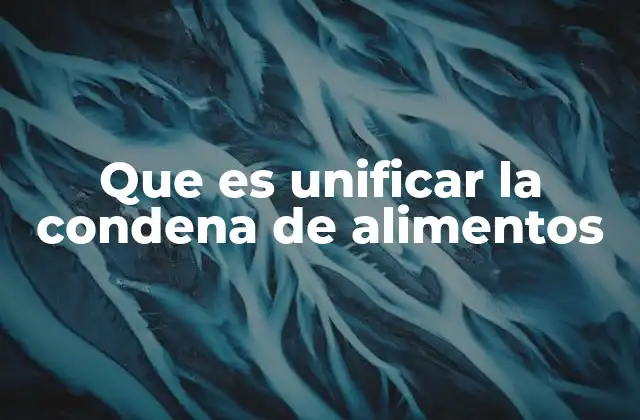 Que es Unificar la Condena de Alimentos