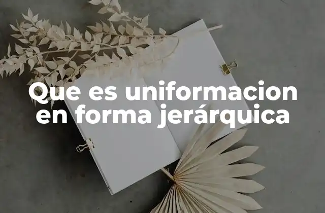 Que es Uniformacion en Forma Jerárquica 2 La importancia de la alineación estructural en las organizaciones