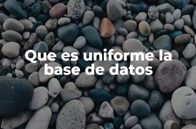 Que es Uniforme la Base de Datos