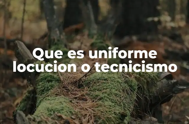 Que es Uniforme Locucion o Tecnicismo