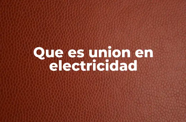 Que es Union en Electricidad