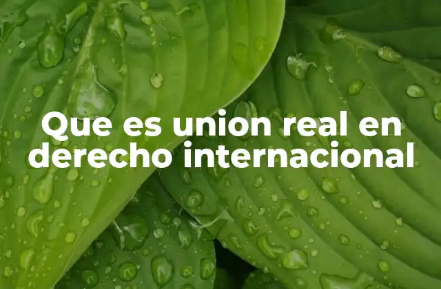 Que es Union Real en Derecho Internacional