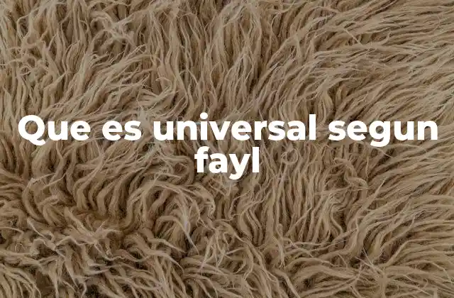 Que es Universal Segun Fayl