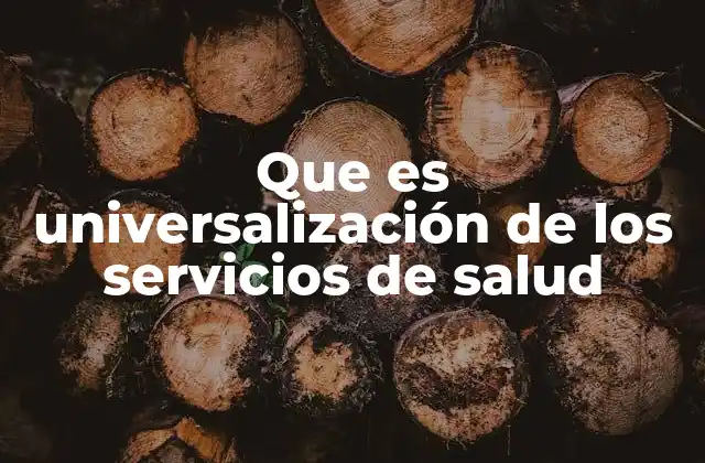 Que es Universalización de los Servicios de Salud