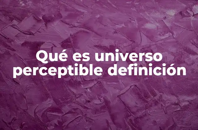 Qué es Universo Perceptible Definición