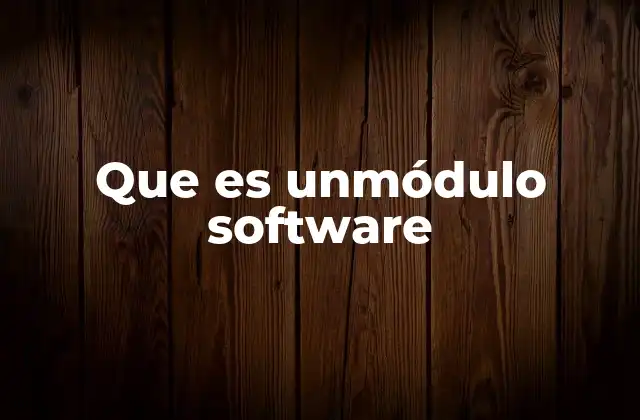Que es Unmódulo Software