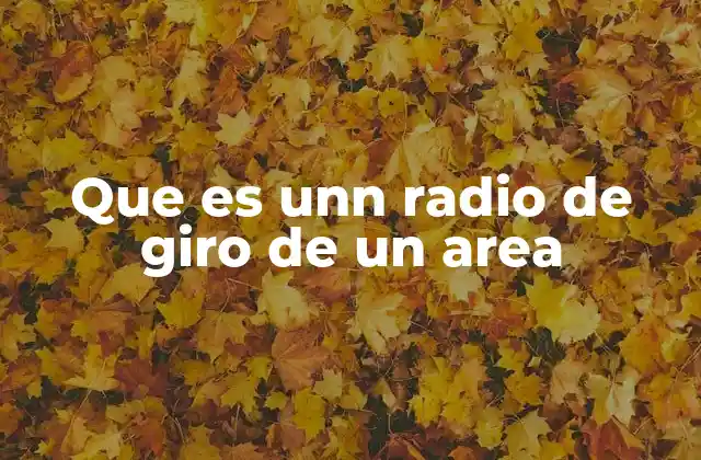 Que es Unn Radio de Giro de un Area