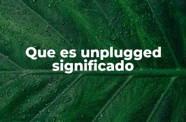 Que es Unplugged Significado