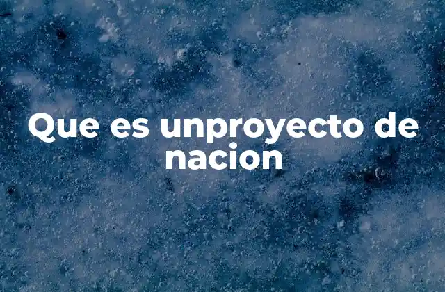 Que es Unproyecto de Nacion