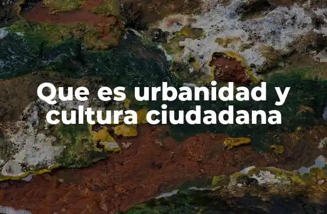 Que es Urbanidad y Cultura Ciudadana