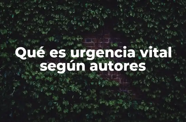 Qué es Urgencia Vital según Autores